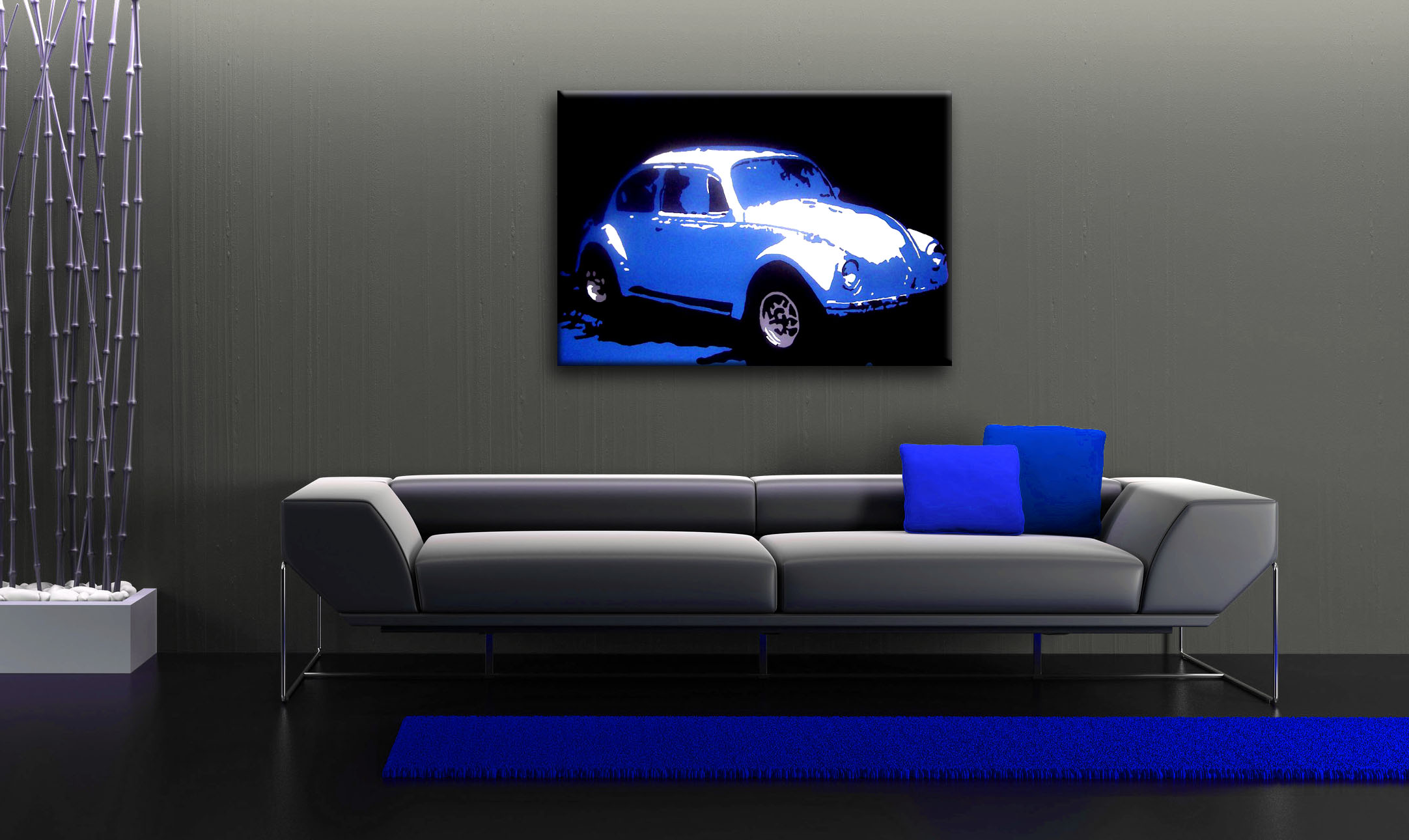 Ručno slikane slike na platnu na platnu POP Art Volkswagen Beetle 1-dijelna