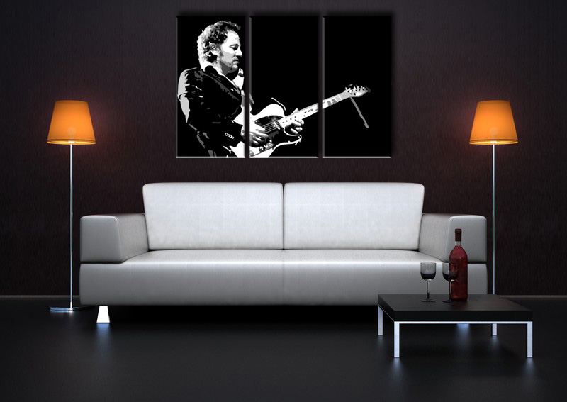 Ručno slikane slike na platnu na platnu POP Art Bruce Springsteen 3-dijelna