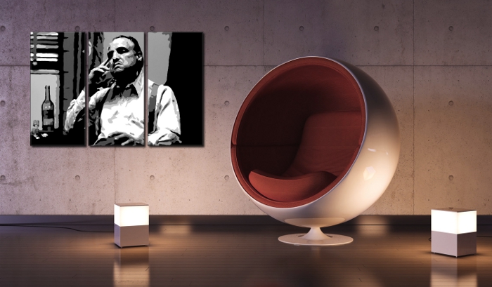 Ručno slikane slike na platnu na platnu POP Art Marlon Brando 3-dijelna 