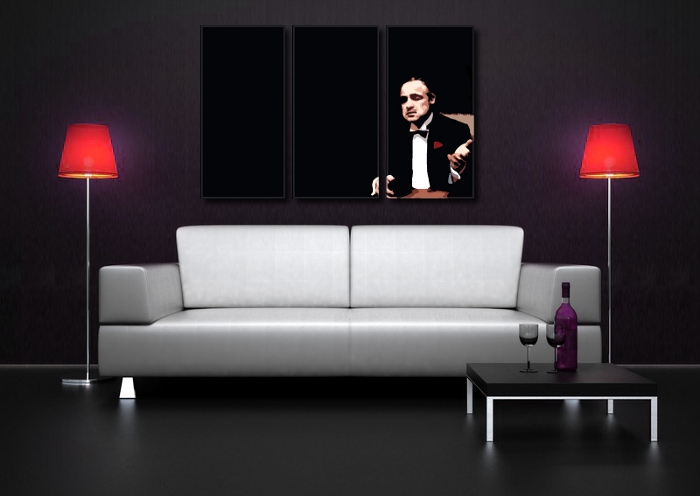 Ručno slikane slike na platnu na platnu POP Art Marlon Brando 3-dijelna 