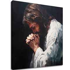 Isus u molitvi | oslikano akrilom i zlatnim listićima