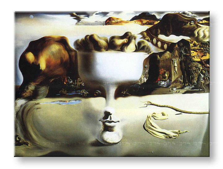 Slika na platnu APPARITION ON FACE AND FRUIT DISH ON A BEACH  – Salvador Dalí
