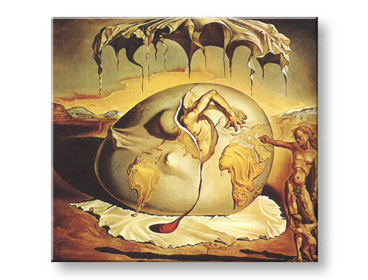 Slika na platnu GEOPOLITICUS CHILD WATCHING THE BIRTH OF NEW MAN – Salvador Dalí