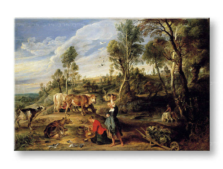 Slika na platnu MILKMAIDS WITH CATTLE IN A LANDCAPE – Peter Paul Rubens