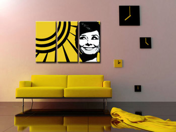 Ručno oslikana POP Art slika Audrey HEPBHURN 3 dijela ah2 | različite veličine