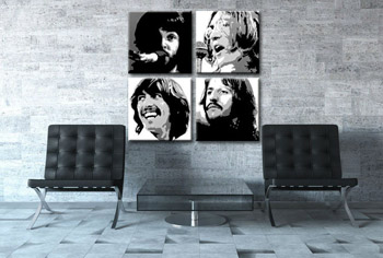 Ručno oslikana POP Art slika BEATLES 4 dijela bea4 | različite veličine