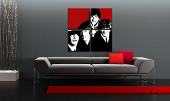 Ručno oslikana POP Art slika BEATLES 4 dijela bea7 | različite veličine
