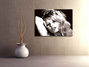 Ručno oslikana POP Art slika Brigitte Bardot, 1 komad, šipka | različite veličine