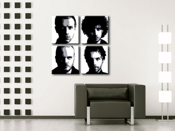 Ručno oslikana POP Art slika Coldplay 4-dijelni cp | različite veličine