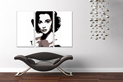 Ručno oslikana POP Art slika Elizabeth Taylor, 3 dijela, et2 | različite veličine