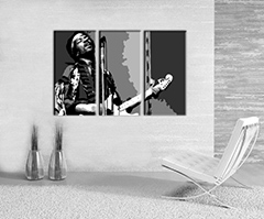 Ručno oslikana POP Art slika Jimmy Hendrix 3 dijela jh | različite veličine
