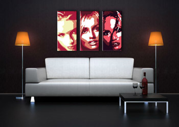 Ručno oslikana POP Art slika Lica od 3 dijela | različite veličine