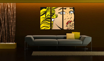 Ručno oslikana POP Art slika LICHTENSTEIN 3 dijela li3/x2 | različite veličine
