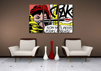 Ručno oslikana POP Art slika LICHTENSTEIN 3 dijela li8 | različite veličine