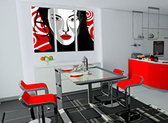 Ručno oslikana POP Art slika Lijepa ŽENA od 3 dijela nwoman | različite veličine