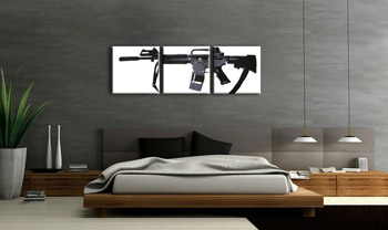 Ručno oslikana POP Art slika M-16 3 dijela m16a4 | različite veličine