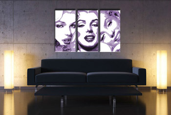Ručno oslikana POP Art slika Marilyn MONROE, 3 dijela, mon4 | različite veličine