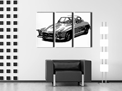 Ručno oslikana POP Art slika MERCEDES SL300 3 dijela | različite veličine