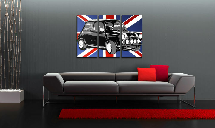 Ručno oslikana POP Art slika MINI COOPER 3 dijela mini2 | različite veličine