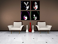 Ručno oslikana POP Art slika Poljubac Poljubac od 4 dijela | različite veličine