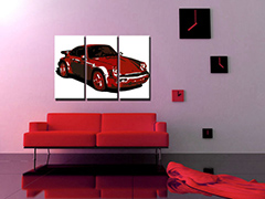 Ručno oslikana POP Art slika PORSCHE 911, 3 dijela, por2 | različite veličine