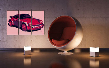 Ručno oslikana POP Art slika PORSCHE 911 od 3 dijela por3 | različite veličine
