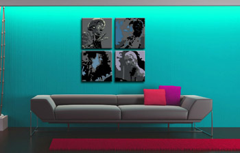 Ručno oslikana POP Art slika Rolling Stonesa, 4 komada, rs | različite veličine