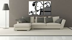 Ručno oslikana POP Art slika SNOOPY 3 dijela snoopy3 | različite veličine