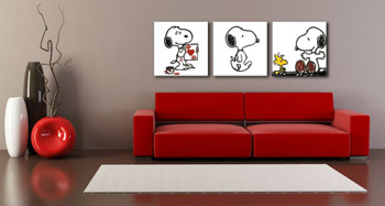 Ručno oslikana POP Art slika SNOOPY od 3 dijela Snoopyja | različite veličine