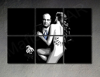 Ručno oslikana POP Art slika SOPRANOSA, 6 dijelova, sop2 | različite veličine