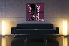 Ručno oslikana POP Art slika TERMINATOR, 4 dijela ter | različite veličine