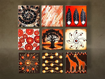 Ručno oslikana slika APSTRAKT 9-dijelna NU0040E9 | različite veličine