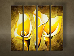 Ručno oslikana slika CVIJEĆA, 4 dijela NU0022E4 | različite veličine