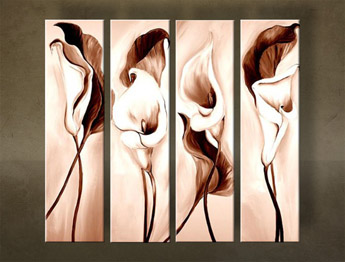 Ručno oslikana slika CVIJEĆE 4-dijelna NU0021E4 | različite veličine