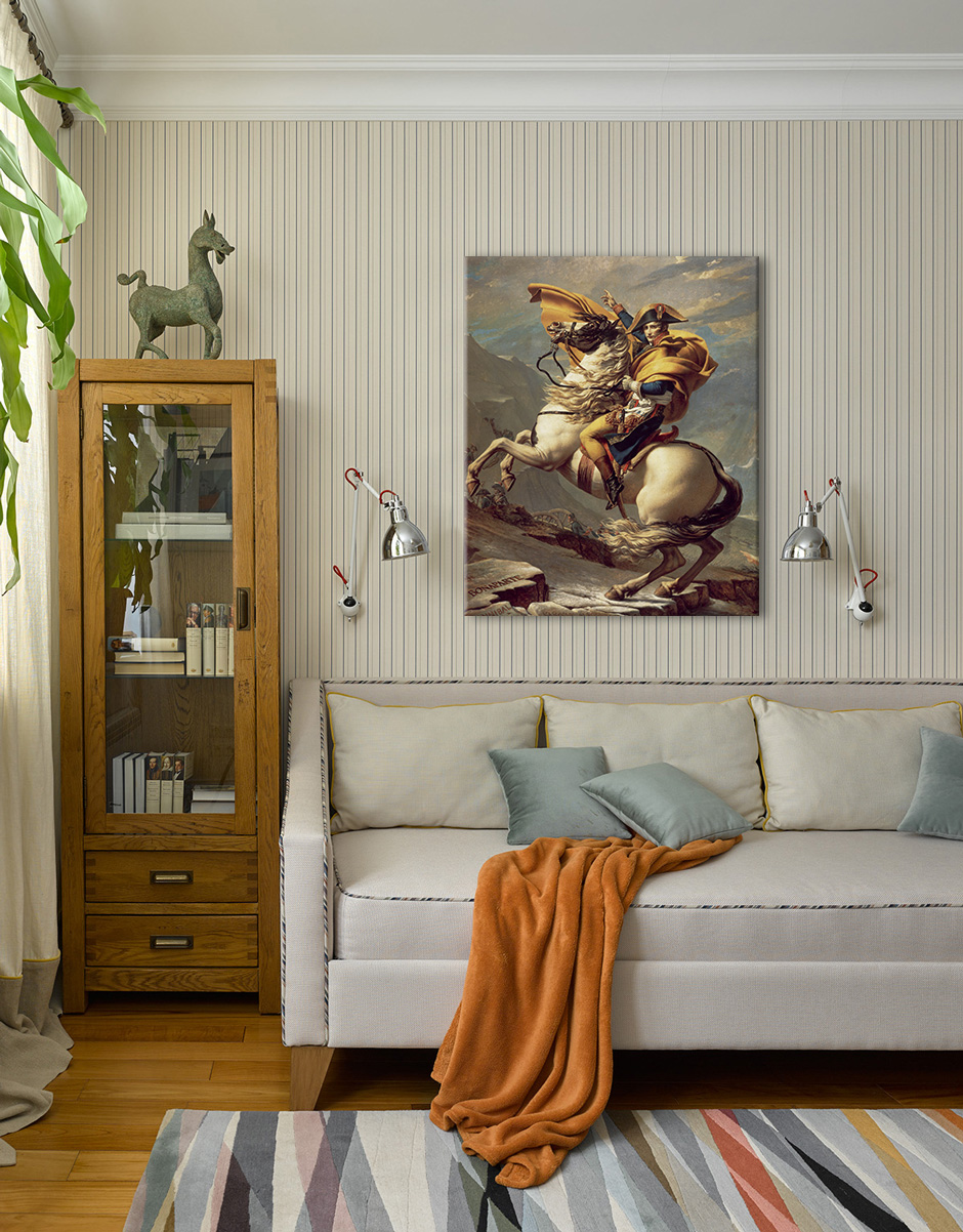 Slika na platnu Jacques-Louis David - Napoleon prelazi Alpe 60x70 cm