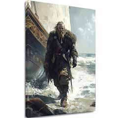 Slika na platnu Viking na obali - Povijesni motiv