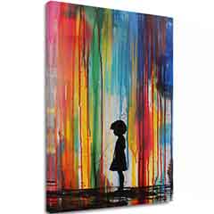 Slika RAINBOW SILHOUETTE na platnu | Oslikana struktura