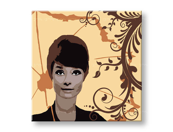 Ručno slikane slike na platnu na platnu POP Art Audrey Hepburn 1-dijelna