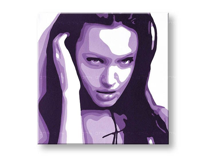 Ručno slikane slike na platnu na platnu POP Art Angelina Jolie 1-dijelna