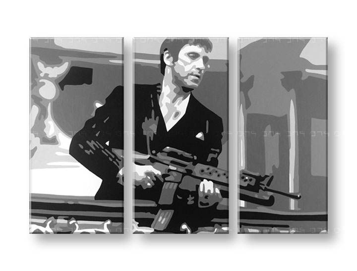 >Na Lageru< Ručno slikane slike Pop Art Popust 25 % AL PACINO 3-dijelne 150x100 cm al2/24h