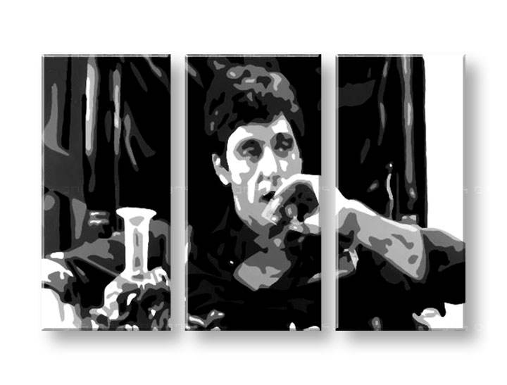 Ručno slikani Pop Art - Popust 25 % AL PACINO 3-delne 120x80 cm al22/24h