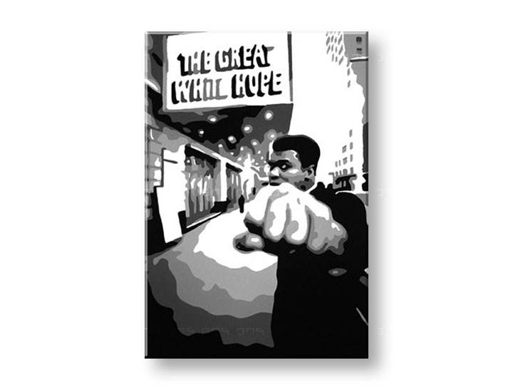 Ručno slikane slike na platnu na platnu POP Art Muhamad Ali 1-dijelna 