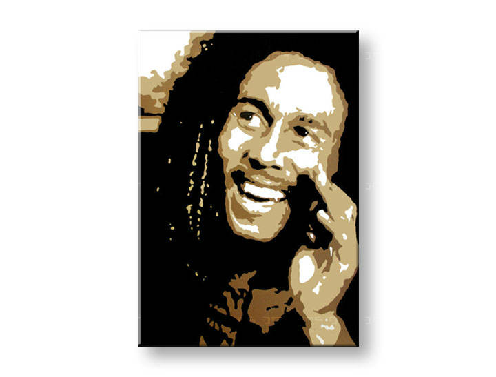 Ručno slikane slike na platnu na platnu POP Art Bob Marley 1-dijelna 