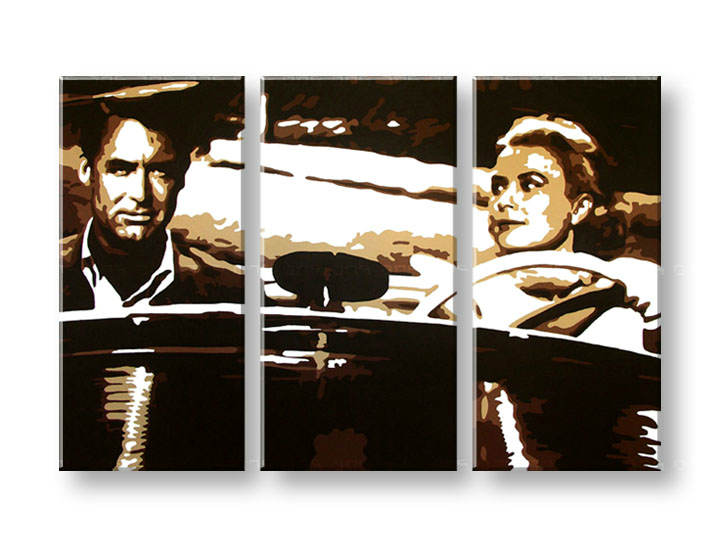Ručno slikane slike na platnu na platnu POP Art James Bond 3-dijelna 