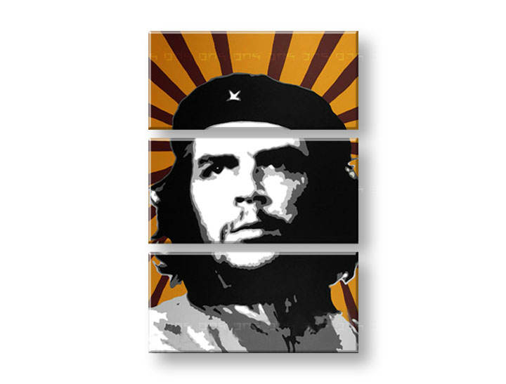 Ručno slikane slike na platnu na platnu POP Art Che Guevara 3-dijelna 