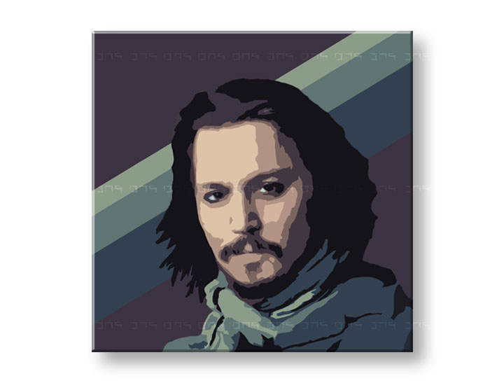 Ručno slikane slike na platnu na platnu POP ART Johnny Depp1-dijelna 