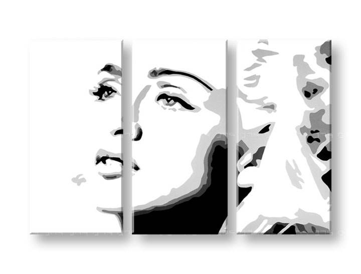 Ručno slikane slike na platnu na platnu POP Art Madonna 3-dijelna 