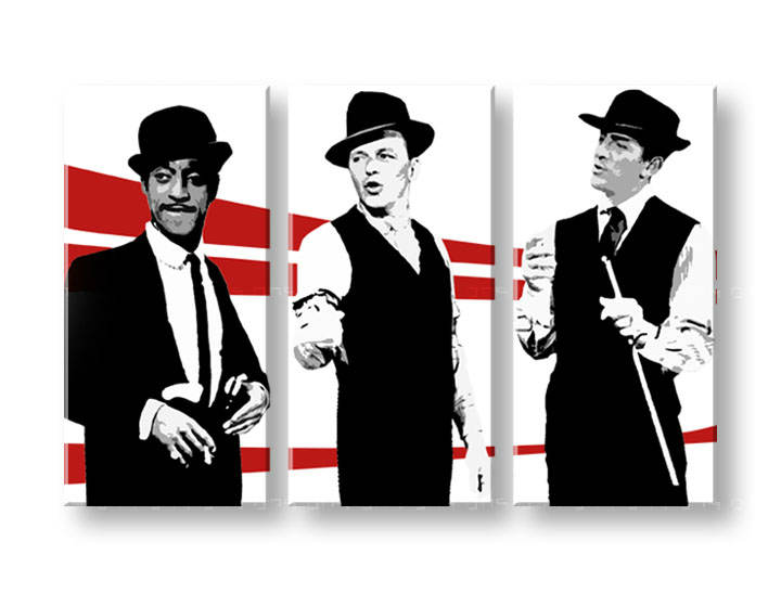 Ručno slikane slike na platnu na platnu POP Art Rat Pack 3-dijelna 