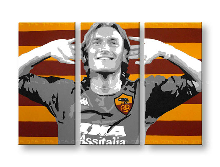 Ručno slikane slike na platnu na platnu POP Art Francesco Totti 3-dijelna