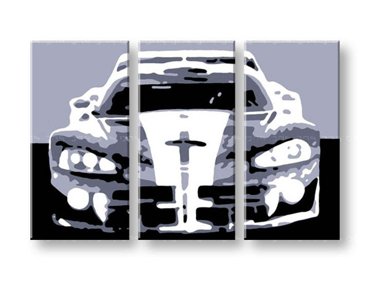 Ručno slikane slike na platnu na platnu POP Art Dodge Viper GTS 3-dijelna